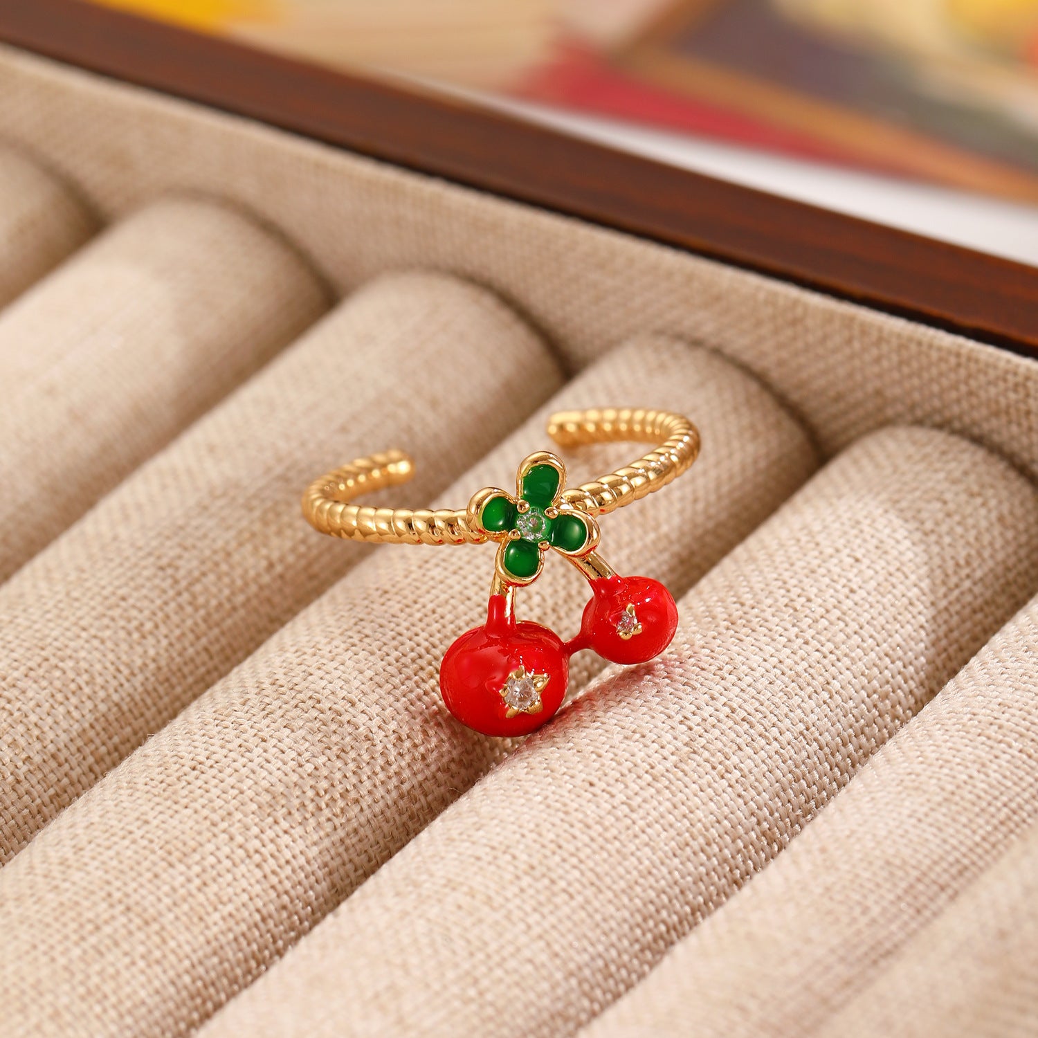 Wholesale Sweet Love Cherry Open Ring